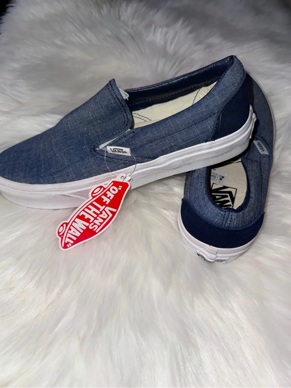 Vans Slip-On Canvas Shoes in Navy